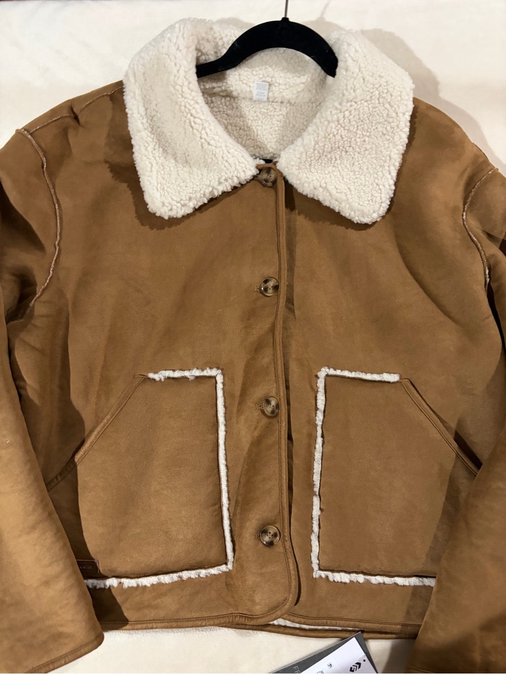 Free Country Shearling-Lined Faux Suede Jacket - Brown